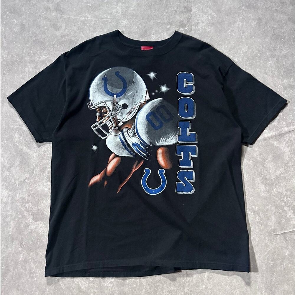 2000s Vintage Indianapolis Colts Black T Shirt Size XXL